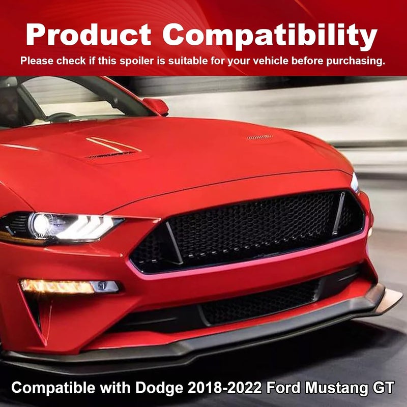 Gear Up Front Bumper Lip Spoiler for Ford Mustang GT 2018-2023 Matte Black Front Bumper Chin Splitter Diffuser Protector Guard - Image 3